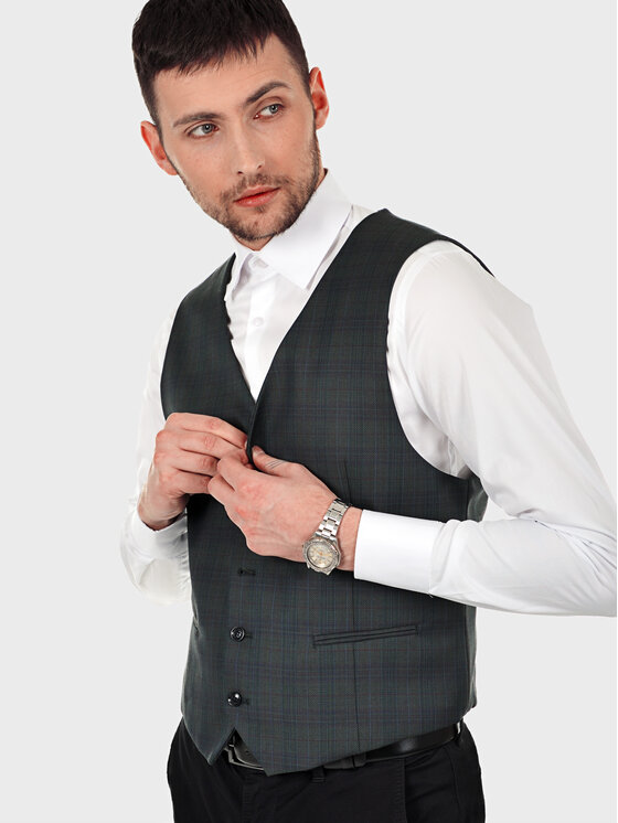 Evenemen Evenemen Kamizelka WILLIAM Z Zielony Slim Fit