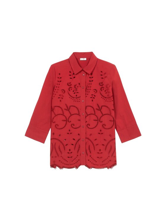 Oltre Oltre Camicia 5082R002957N026 Rosso Baggy Fit