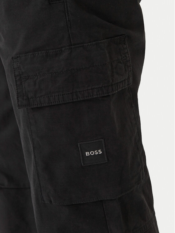 BOSS BOSS Medžiaginės kelnės Sisla-9-Cargo 50552096 Juoda Slim Fit