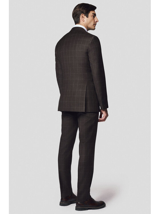 Lancerto Lancerto Garnitur Castel GA073125000021 Brązowy Slim Fit