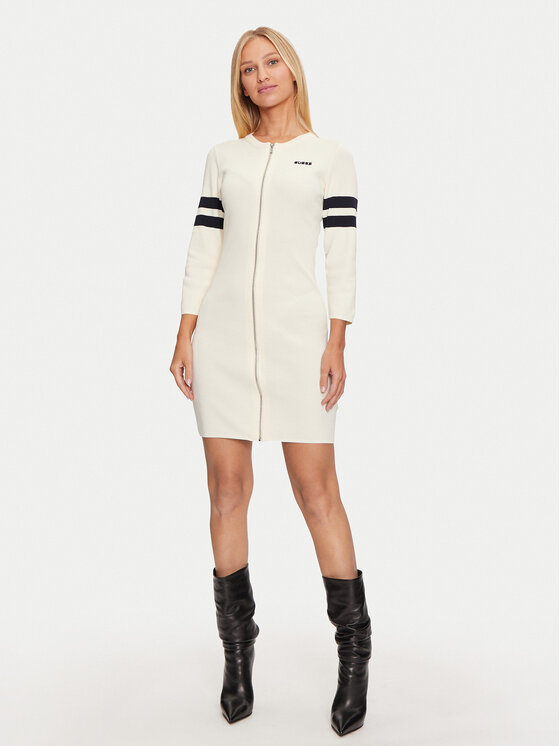 Guess Guess Sukienka dzianinowa V4BK05 ZZ04U Écru Regular Fit