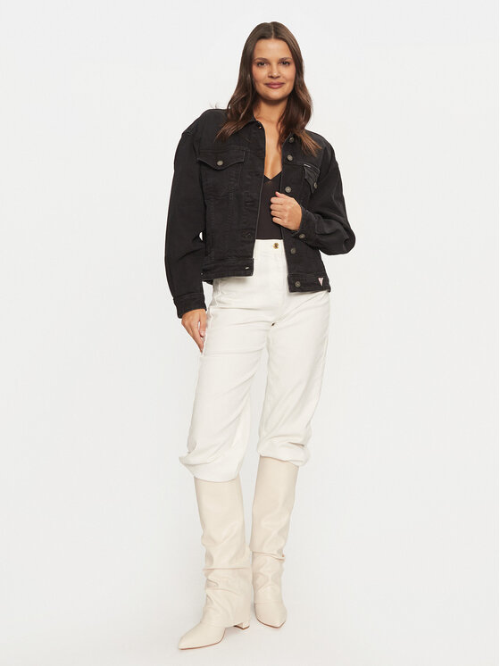 Guess Guess Дънково яке W4BN56 D5E83 Черен Relaxed Fit