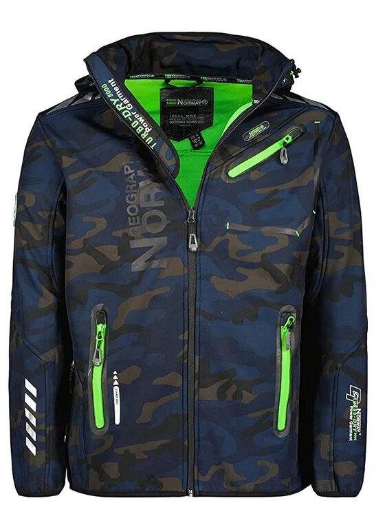 Geographical Norway Geographical Norway Kurtka softshell WU6147H-GN-NAVY-GREEN Granatowy Regular Fit