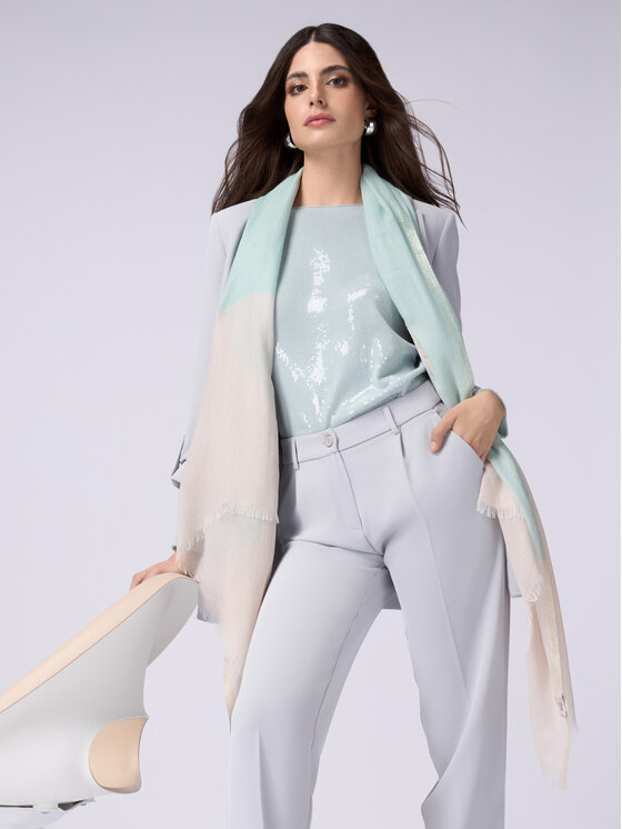 Oltre Oltre Spodnie materiałowe P012R108434N003 Szary Regular Fit