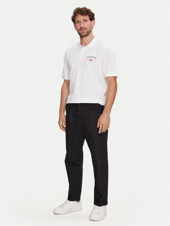 Jack & Jones Jack & Jones Polo Jprblaalfie 12259678 Biały Regular Fit
