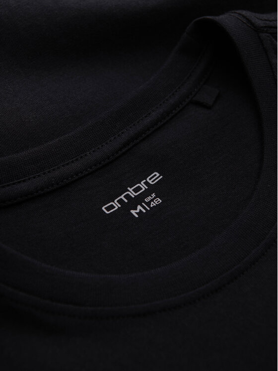 Ombre Ombre T-Shirt OM-TSPT-0297 Černá Regular Fit