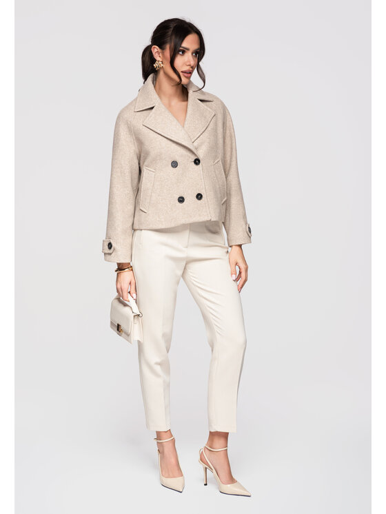 Ombre Ombre Kurtka przejściowa OW-JANP-0129 Beżowy Regular Fit