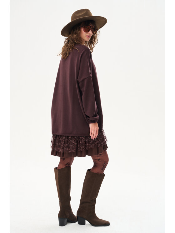 blue shadow blue shadow Sweter Tol Brązowy Regular Fit