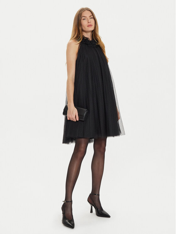 TWINSET TWINSET Cocktail obleka 242AT2150 Črna Loose Fit