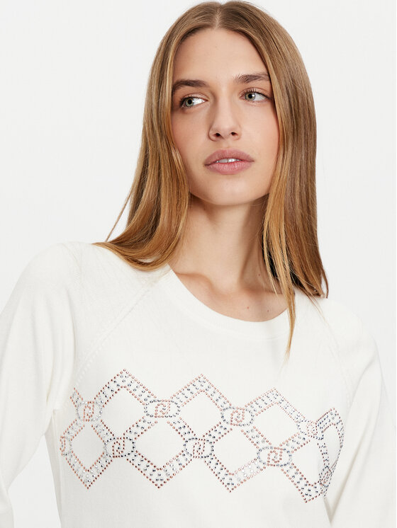 Liu Jo Sport Liu Jo Sport Sweter TF4286 MS63L Biały Regular Fit