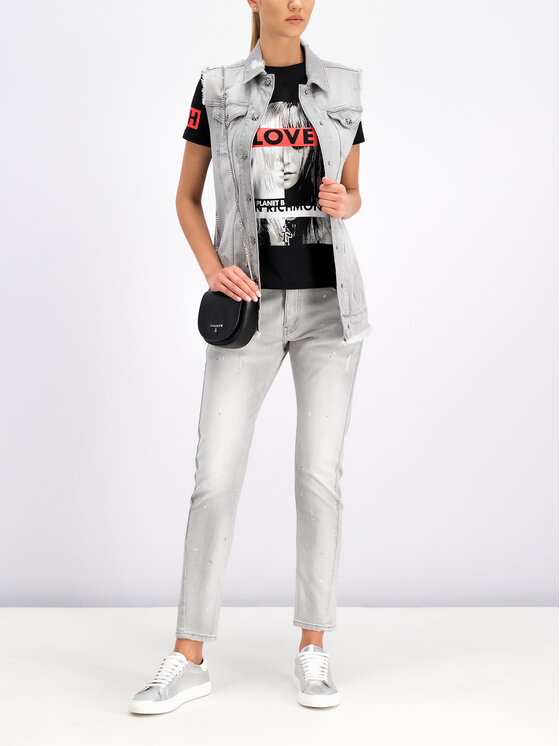 John Richmond John Richmond Blugi RWP19126JE Gri Slim Fit