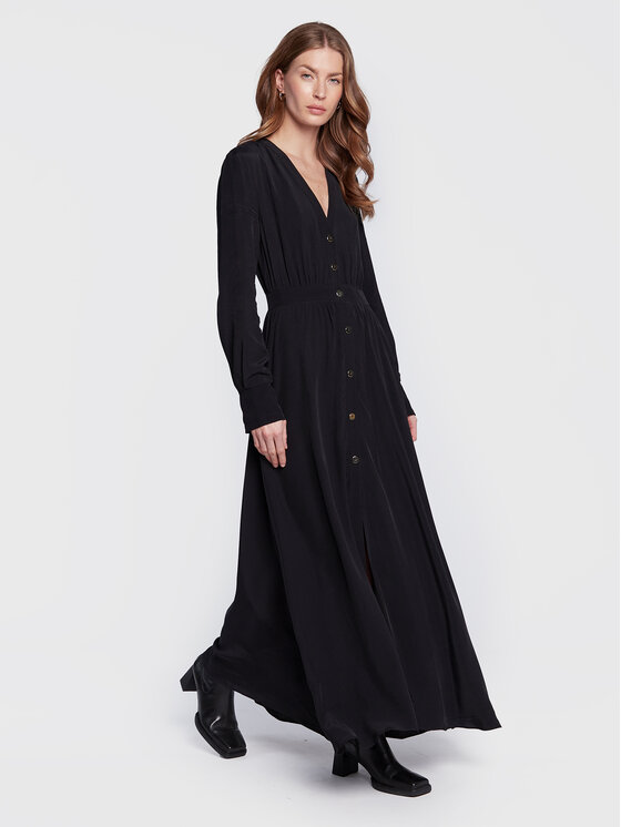 Sisley Sisley Marškinių tipo suknelė 4B5FLV01P Juoda Regular Fit
