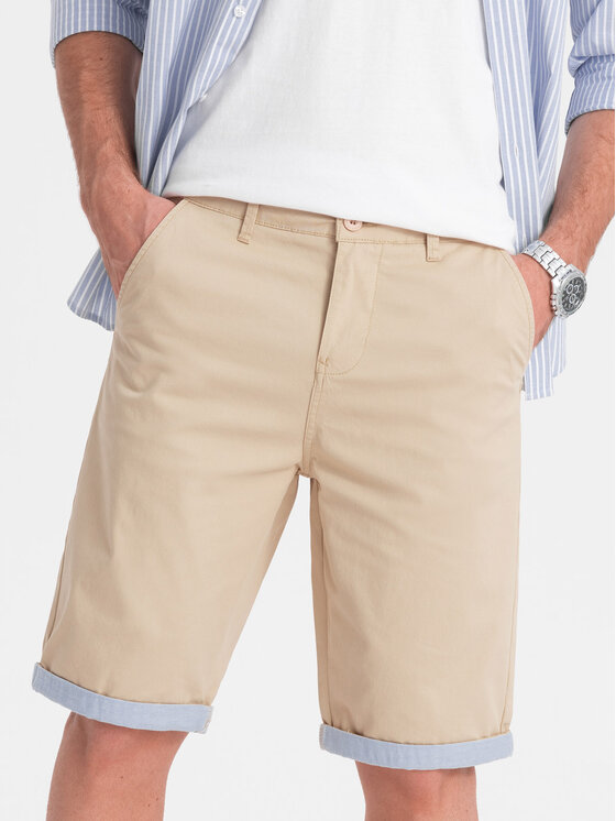 Ombre Ombre Chino kalhoty W421 Béžová Regular Fit