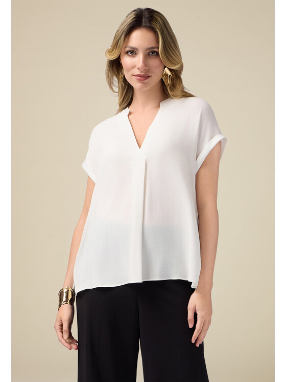 Oltre Oltre Blusa 2449J000672N011 Bianco Regular Fit