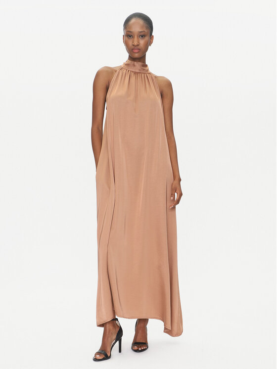 ViCOLO ViCOLO Коктейлна рокля TD0768 Кафяв Regular Fit