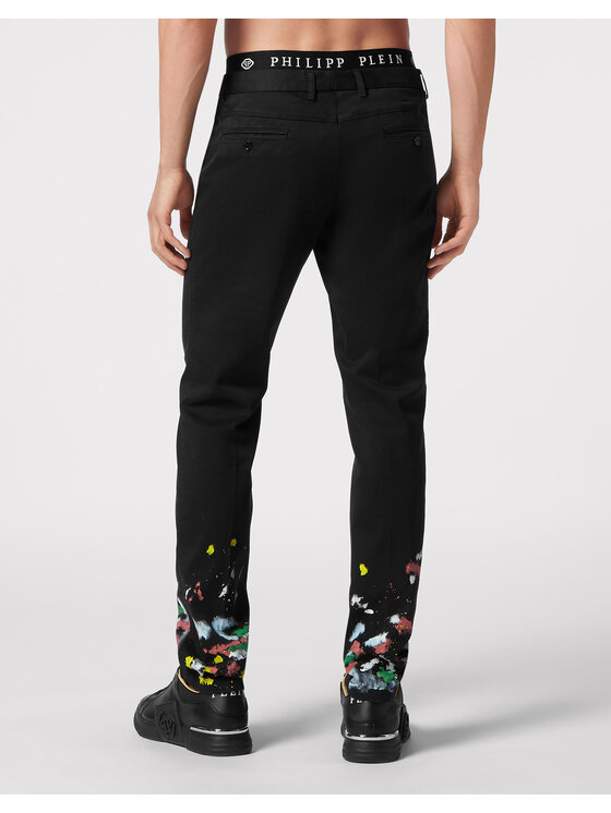 PHILIPP PLEIN PHILIPP PLEIN Chino kalhoty 3271 Černá Chino Fit