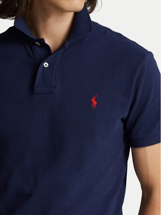 Polo Ralph Lauren Polo Ralph Lauren Polo marškinėliai Core Replen 710795080 Tamsiai mėlyna Slim Fit