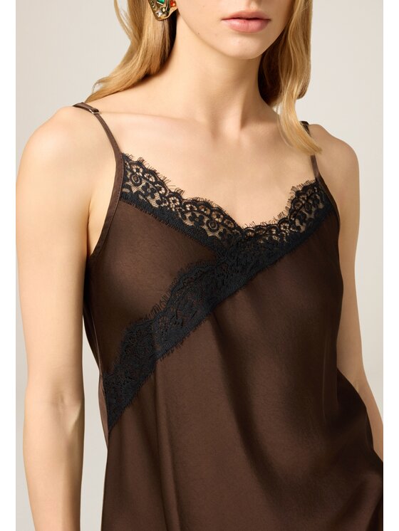 Oltre Oltre Blusa 2110R003208N032 Marrone Baggy Fit