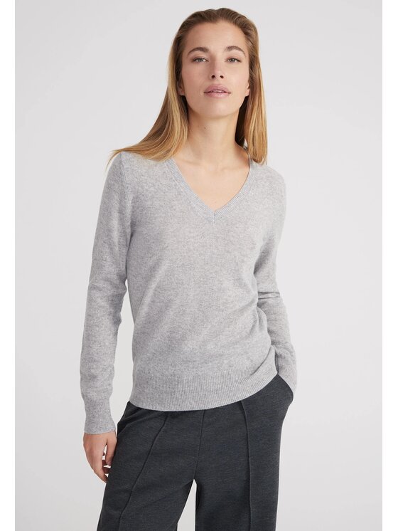 Style Republic Style Republic Sweter Kaszmir Szary jasny Comfort Fit