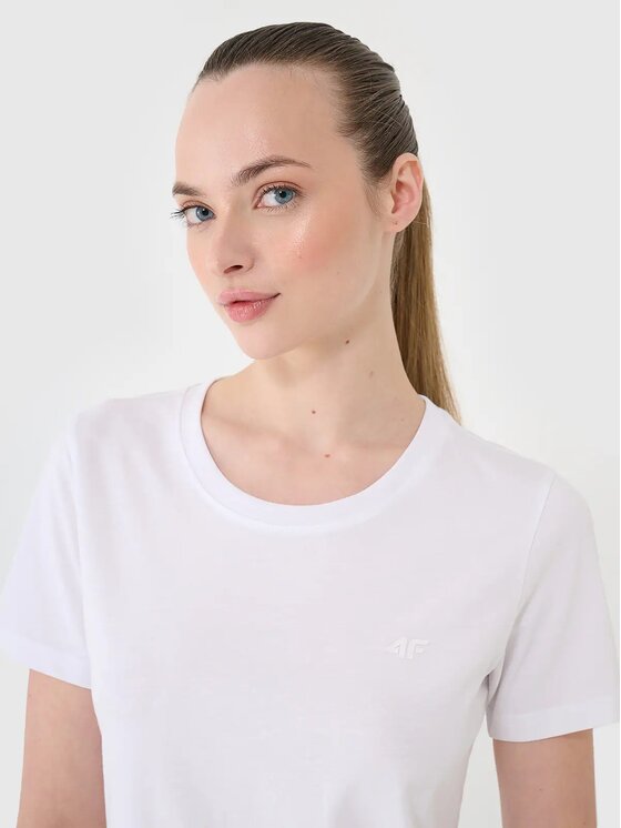 4F 4F T-Shirt FWMM00TTSHF2356-10S Λευκό Regular Fit