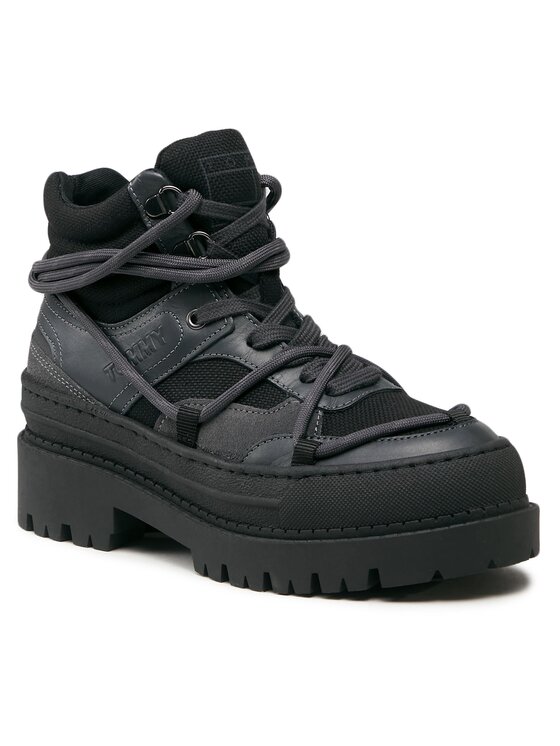 Tommy Jeans Tommy Jeans Schnürstiefeletten Tjw Hybrid Boot EN0EN02338 Schwarz