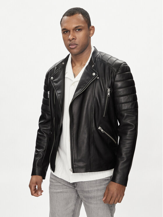 Serge Pariente Serge Pariente Lederjacke Gladiator Schwarz Regular Fit
