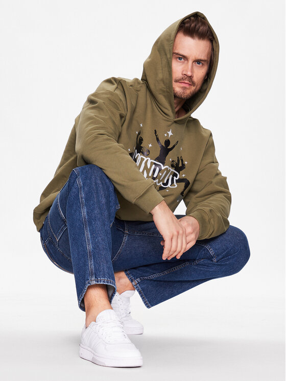 Mindout Mindout Sweatshirt Trinary T2023-1 Grün Regular Fit