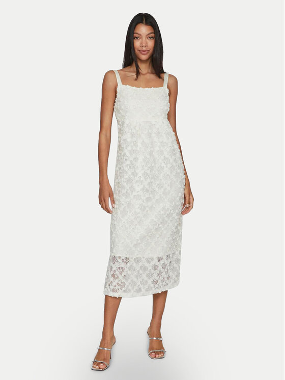 Vila Vila Coctailkleid Ea 14102226 Écru Regular Fit