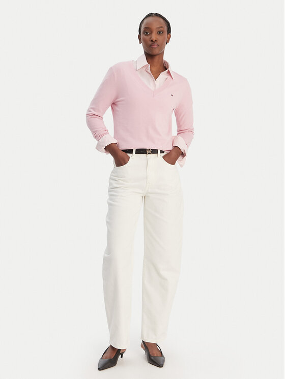Tommy Hilfiger Tommy Hilfiger Sweter WW0WW40098 Różowy Regular Fit