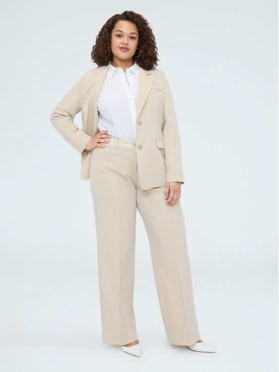 Fiorella Rubino Fiorella Rubino Spodnie materiałowe P008T205266N0R2 Kremowy Regular Fit