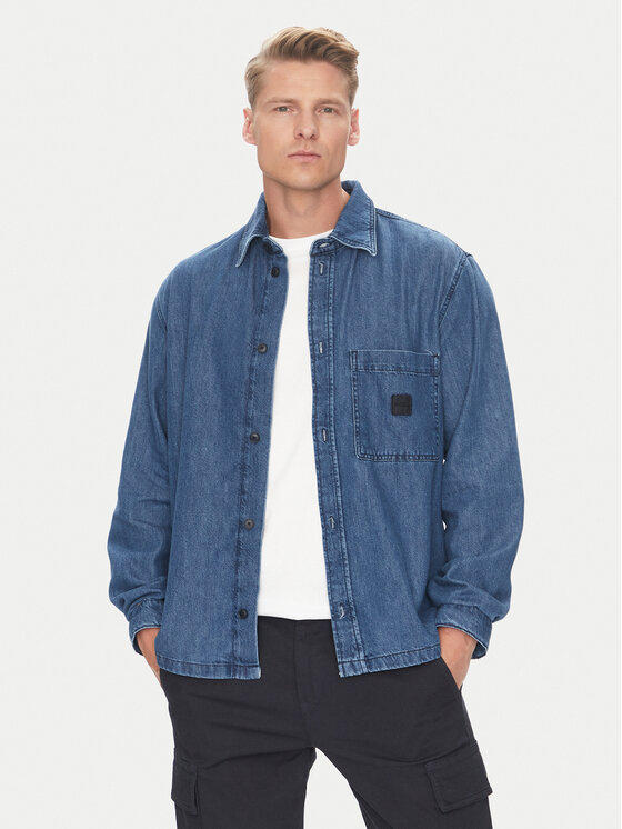 BOSS BOSS дънкова риза Laredo 50544660 Тъмносин Regular Fit