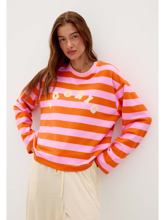 Mirons Mirons Longsleeve Print Kolorowy Regular Fit