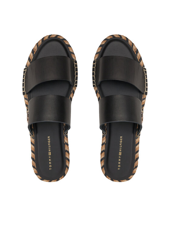 Tommy Hilfiger Tommy Hilfiger Εσπαντρίγιες Th Leather Flat Esp Sandal FW0FW07931 Μαύρο