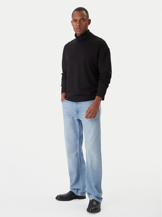 Calvin Klein Calvin Klein Bluză cu gât LV04LD215G Negru Regular Fit