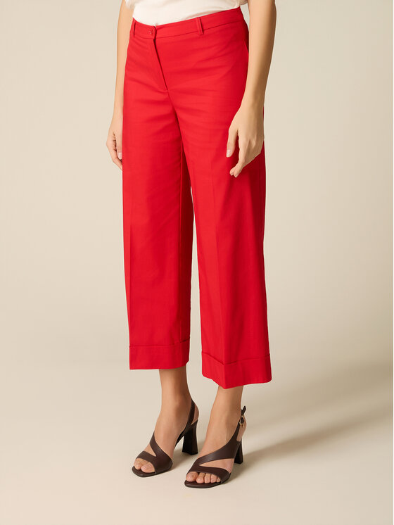 Oltre Oltre Pantaloni di tessuto P02BR009295N016 Rosso Baggy Fit