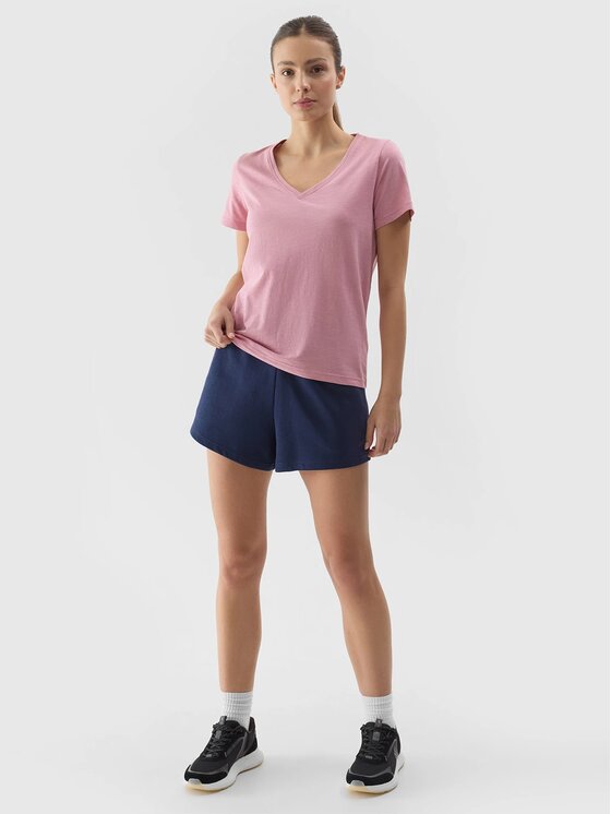 4F 4F T-Shirt 4FWSS24 TTSHF1162 56S JASNY RÓŻ XS Ροζ Regular Fit