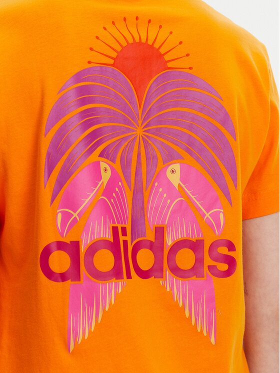 adidas adidas T-Shirt FARM Graphic JD6293 Pomarańczowy Regular Fit