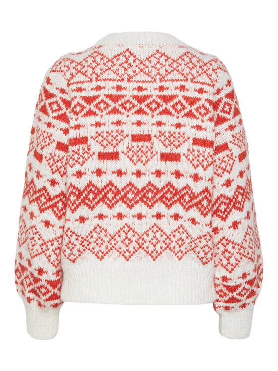 Pieces Pieces Pulover 17142261 Rdeča Regular Fit