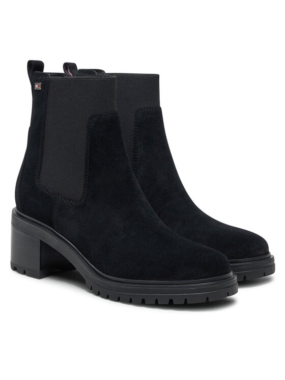 Tommy Hilfiger Tommy Hilfiger Kotníková obuv s elastickým prvkem FW0FW08429 Černá