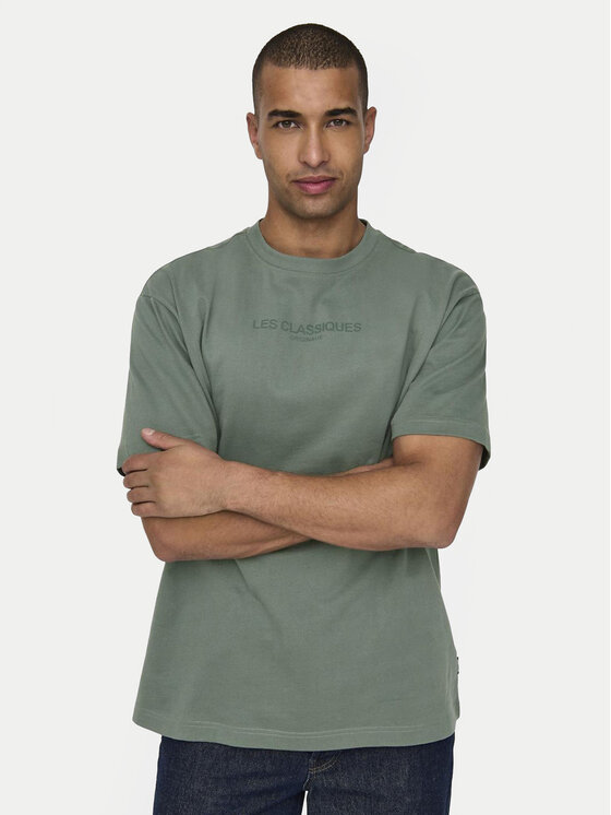 Only & Sons Only & Sons T-Shirt 22028766 Zielony Relaxed Fit