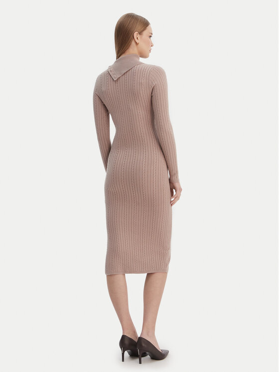 Guess Guess Úpletové šaty W6RK01 Z2YJ2 Béžová Regular Fit