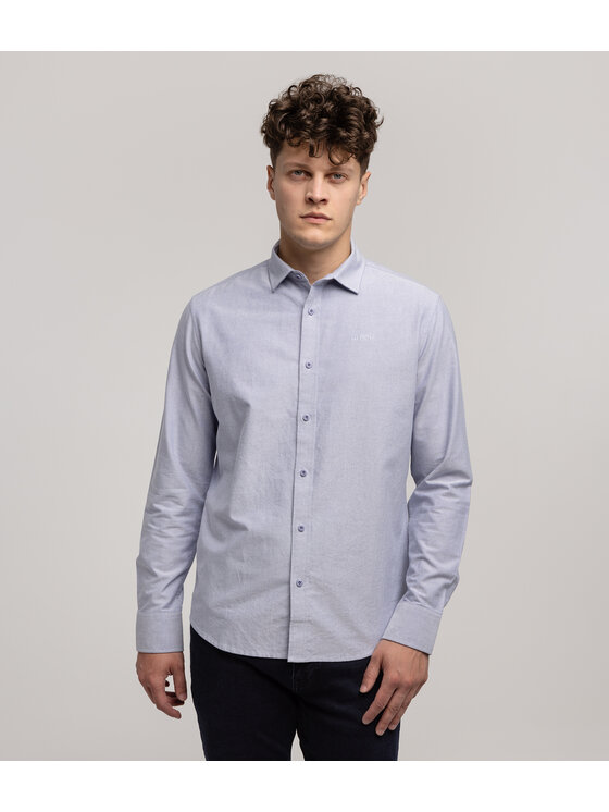 Lee Cooper Lee Cooper Koszula LIAM OXFORD Niebieski Slim Fit