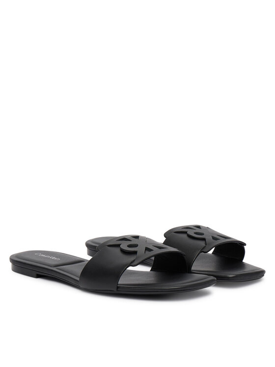 Calvin Klein Calvin Klein Klapki Square Flat Sandal Emblem HW0HW03128 Czarny