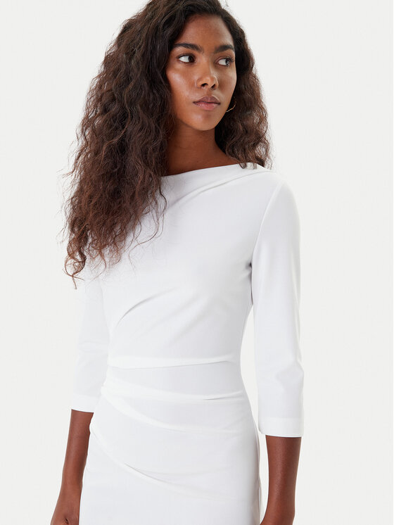 Rinascimento Rinascimento Koktel haljina CFC0126154003 Bijela Slim Fit