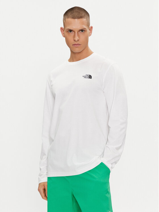 The North Face The North Face Hosszú ujjú Simple Dome NF0A87QN Fehér Regular Fit