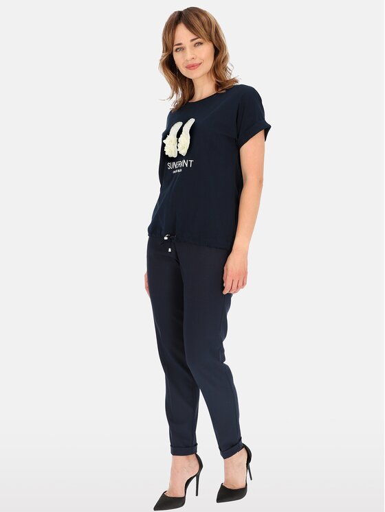 Perso Perso T-Shirt TCE249000F Granatowy Regular Fit