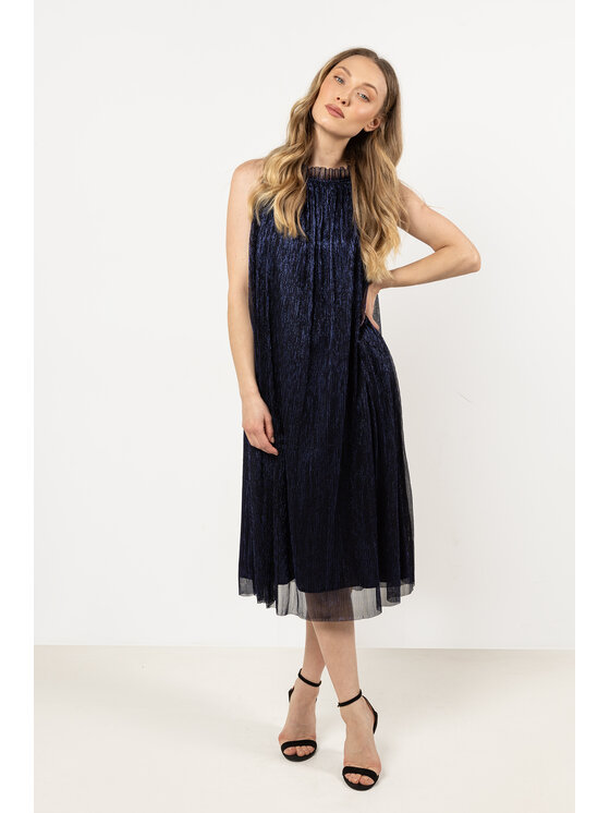 Awama Awama Sukienka wieczorowa A711 Granatowy Basic Fit