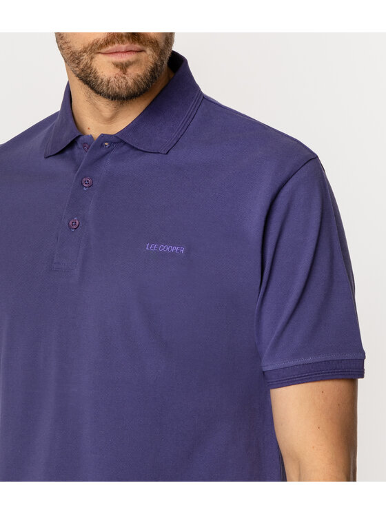 Lee Cooper Lee Cooper Polo TOMO 5055 Fioletowy Regular Fit