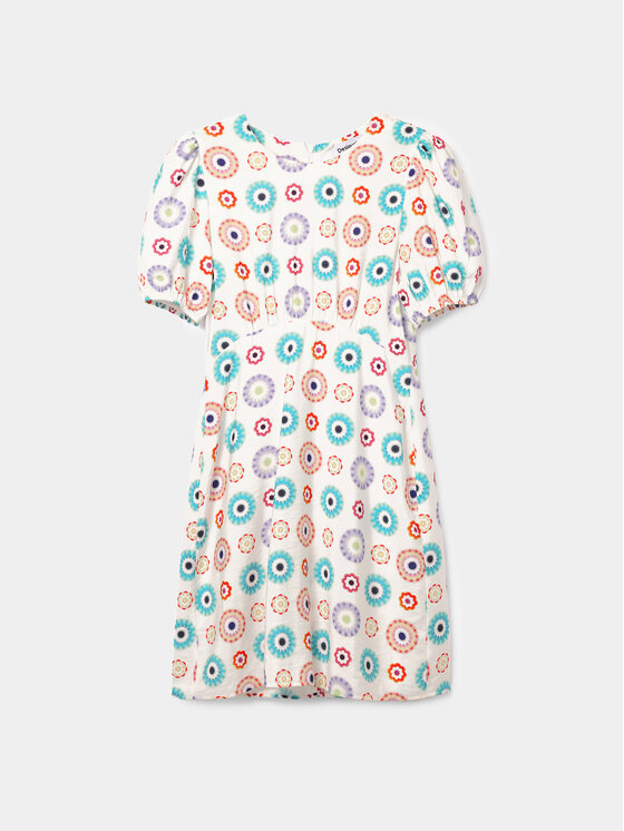 Desigual Desigual Poletna obleka Edmonton 24SWVW44 Bela Straight Fit