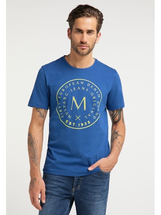 Mustang Mustang T-shirt ALEX C PRINT Blu Regular Fit